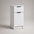 Buffetschrank aus MDF und Spanplatte mit 1 Schublade und 1 Tür, Weiß/Schwarz, 40 × 35 × 85 cm